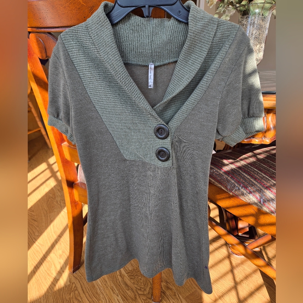 Head Over Heels Olive Buttoned Blouse